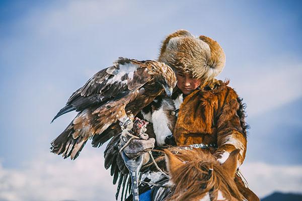 En Mongolie, la chasse à l'aigle intéresse les jeunes femmes